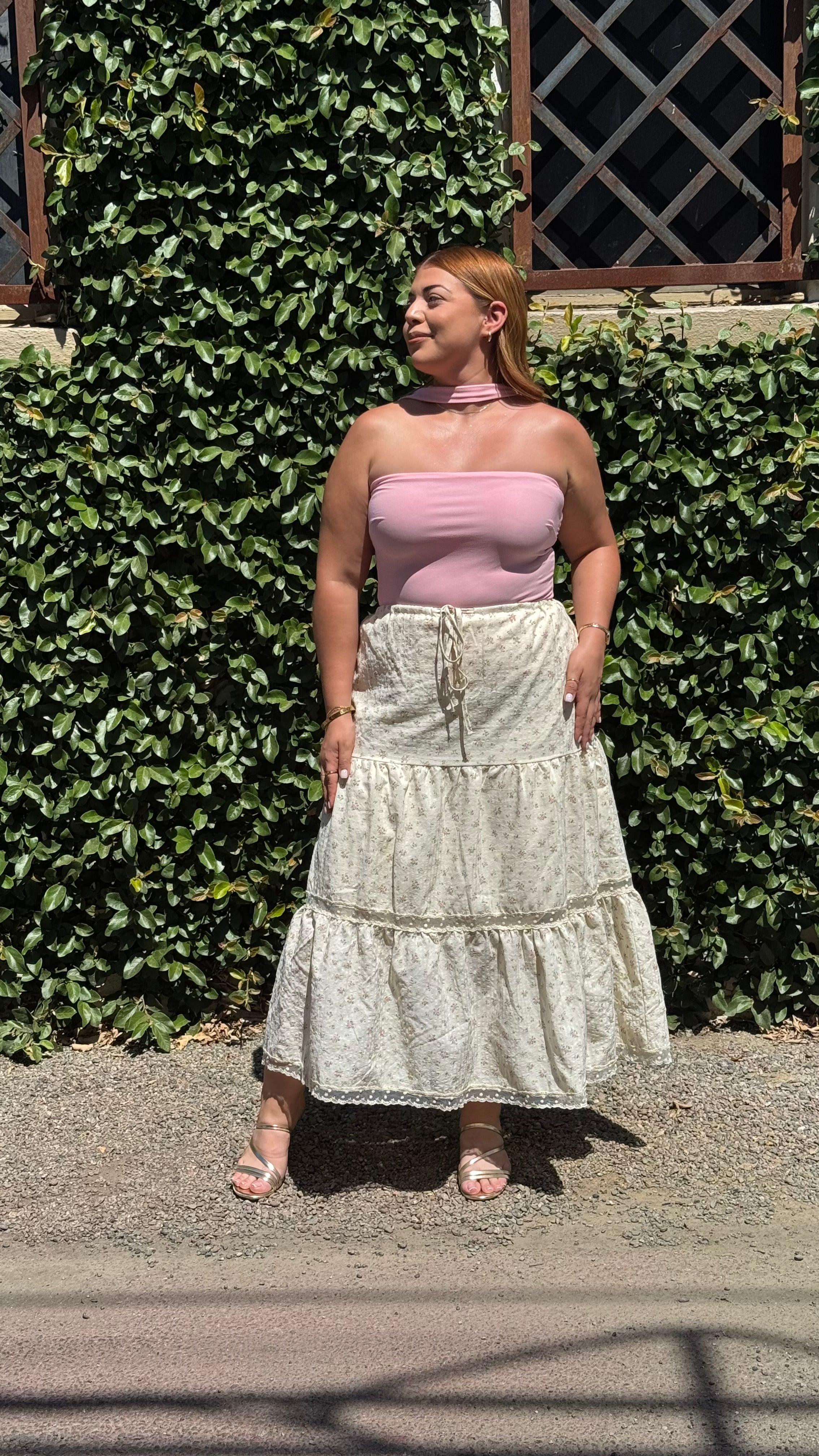 'Leah' Floral Print Maxi Skirt