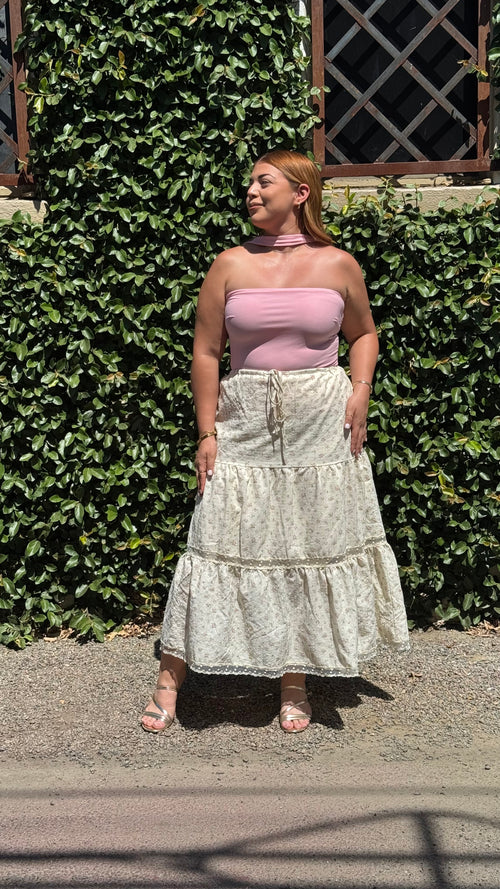 'Leah' Floral Print Maxi Skirt